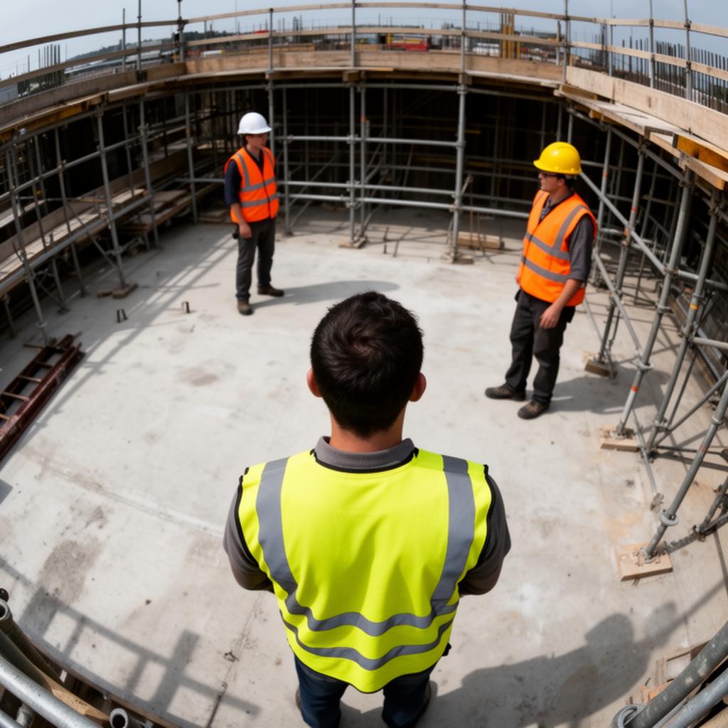 Construction worker without helmet on site